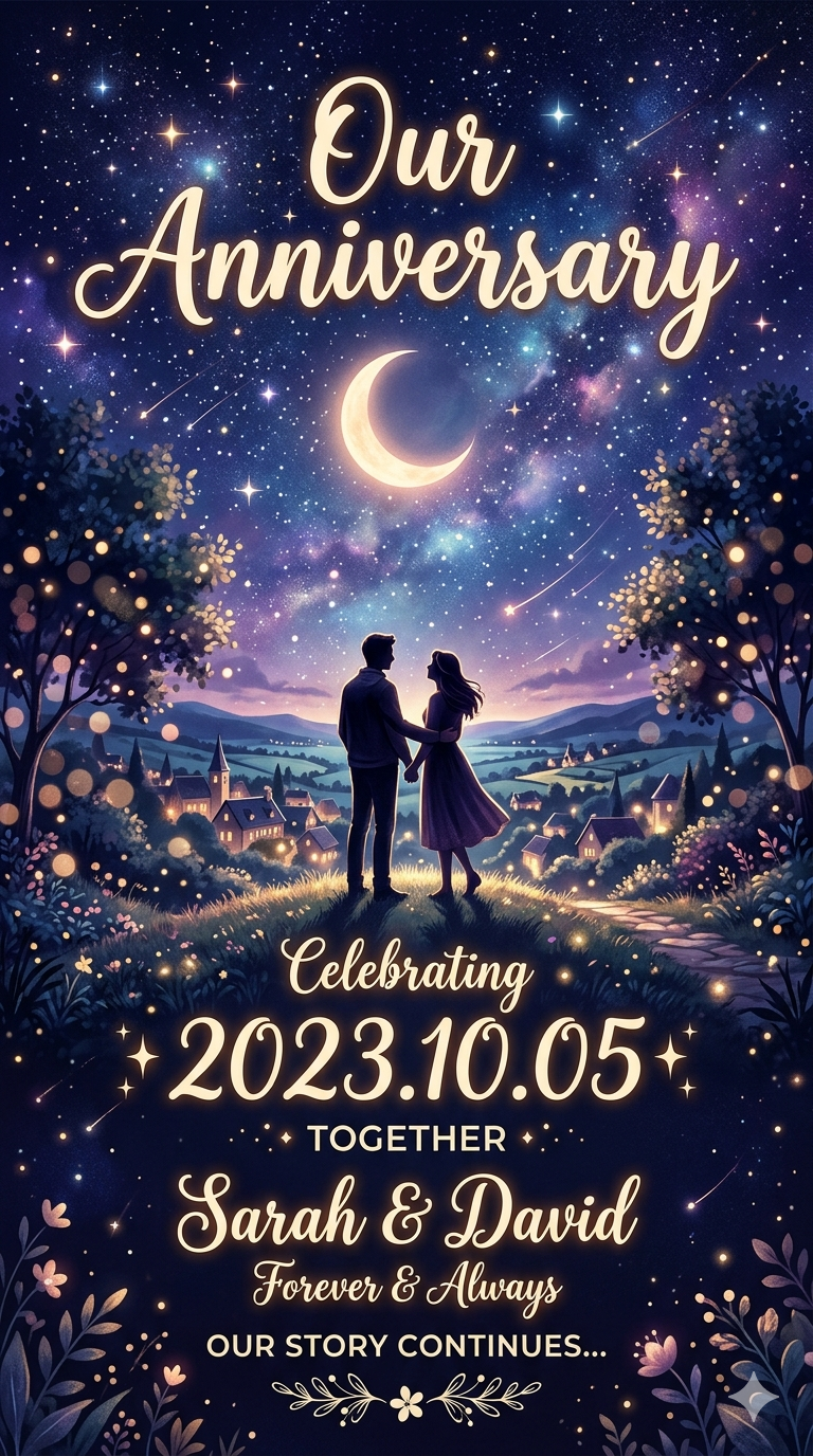 starry anniversary gift example