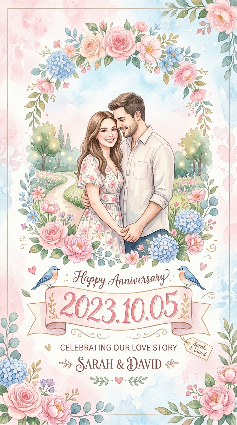 watercolor anniversary gift example